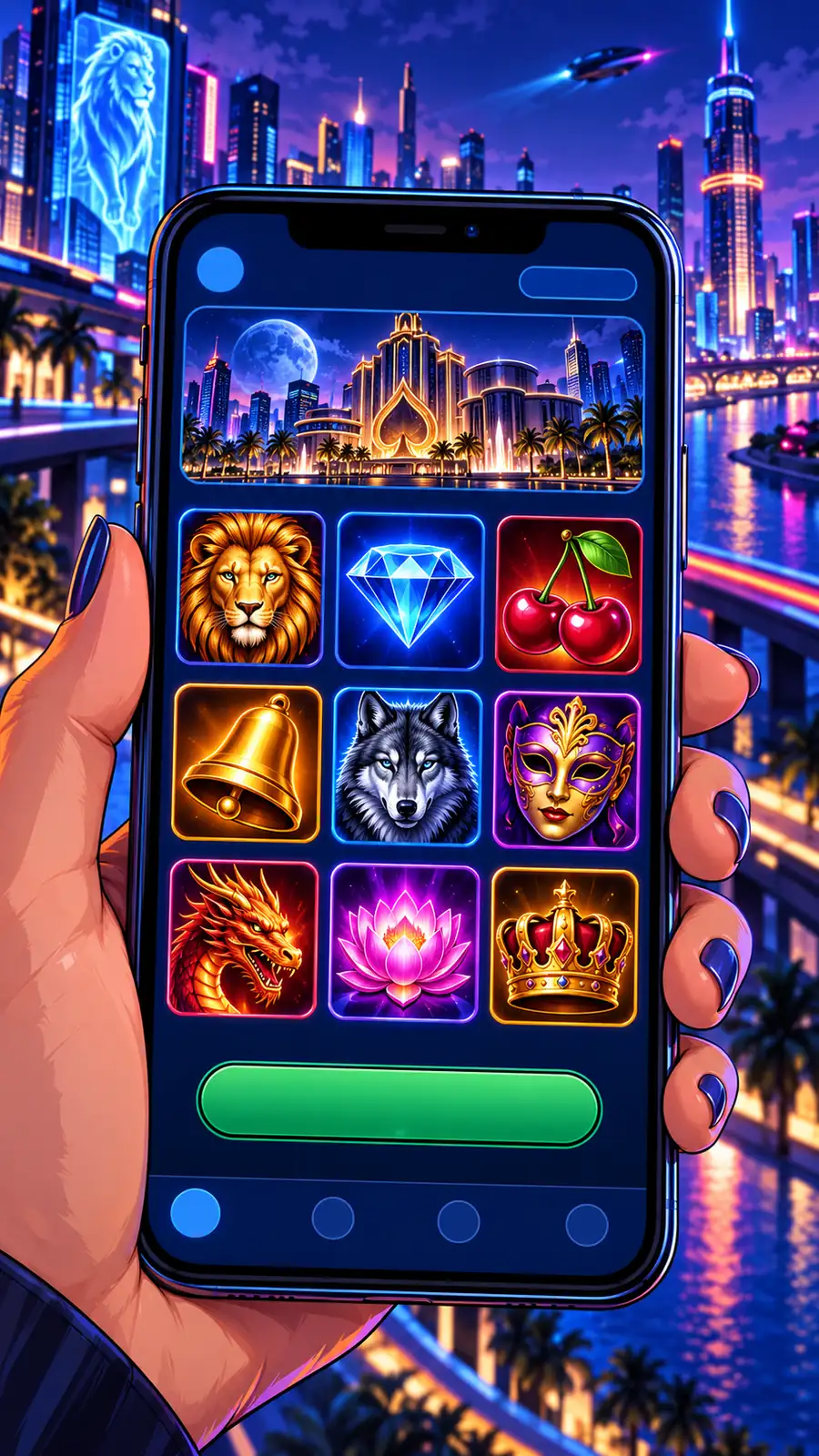 Aplikacja Vulkan Vegas na Androidzie po zalogowaniu: saldo po wpłacie BLIK, darmowe spiny i ostatnio grane automaty
